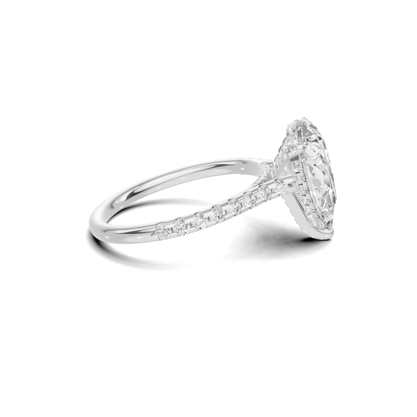 Teardrop Pave Ring