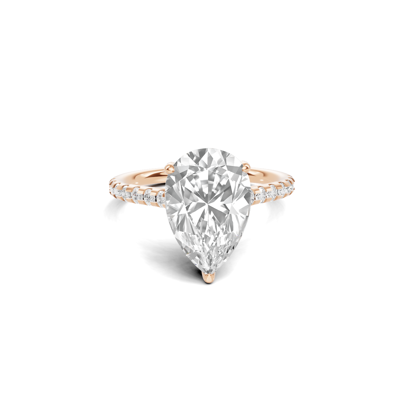 Teardrop Pave Ring