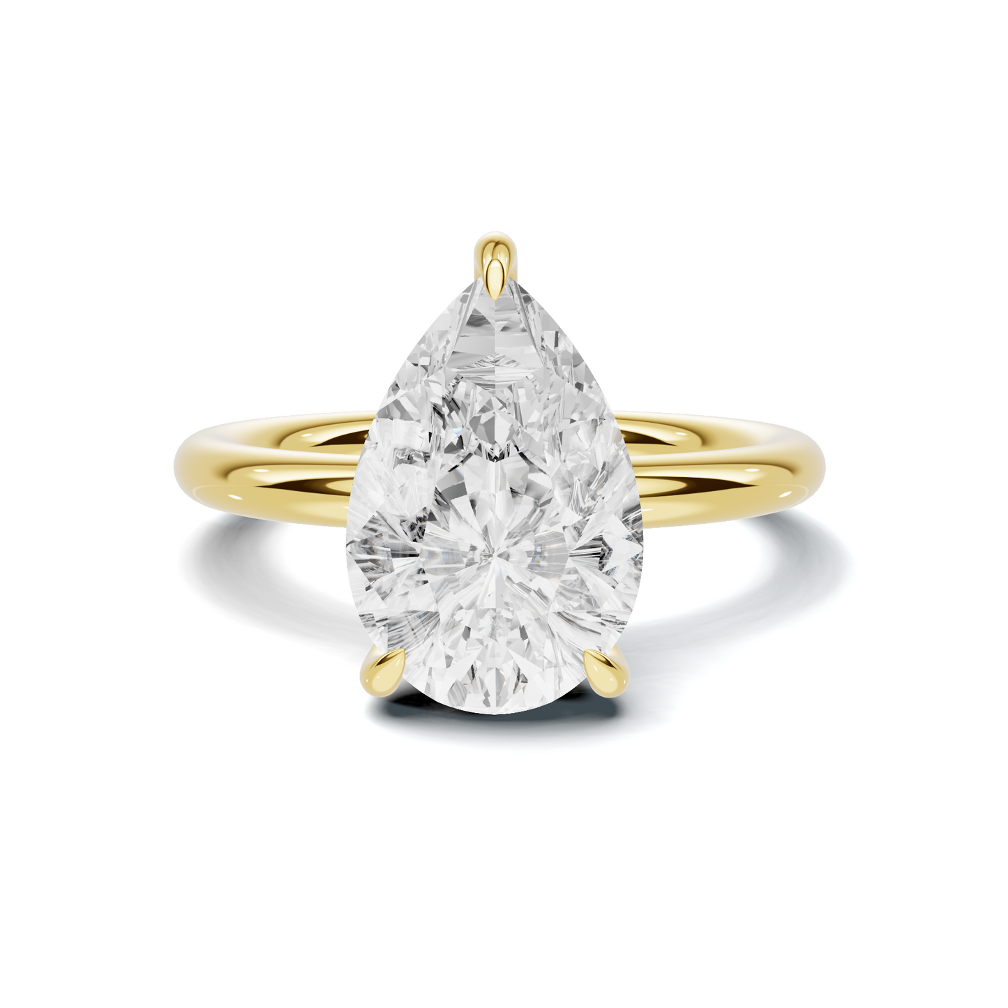 Teardrop Solitaire Halo Ring