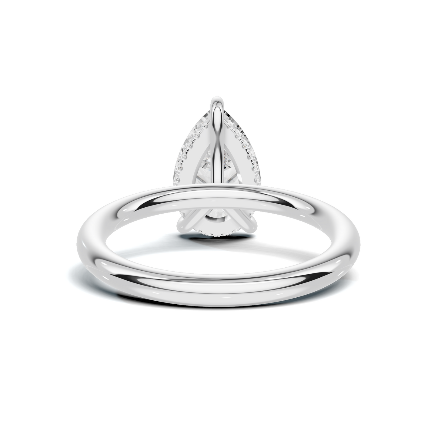 Teardrop Solitaire Halo Ring