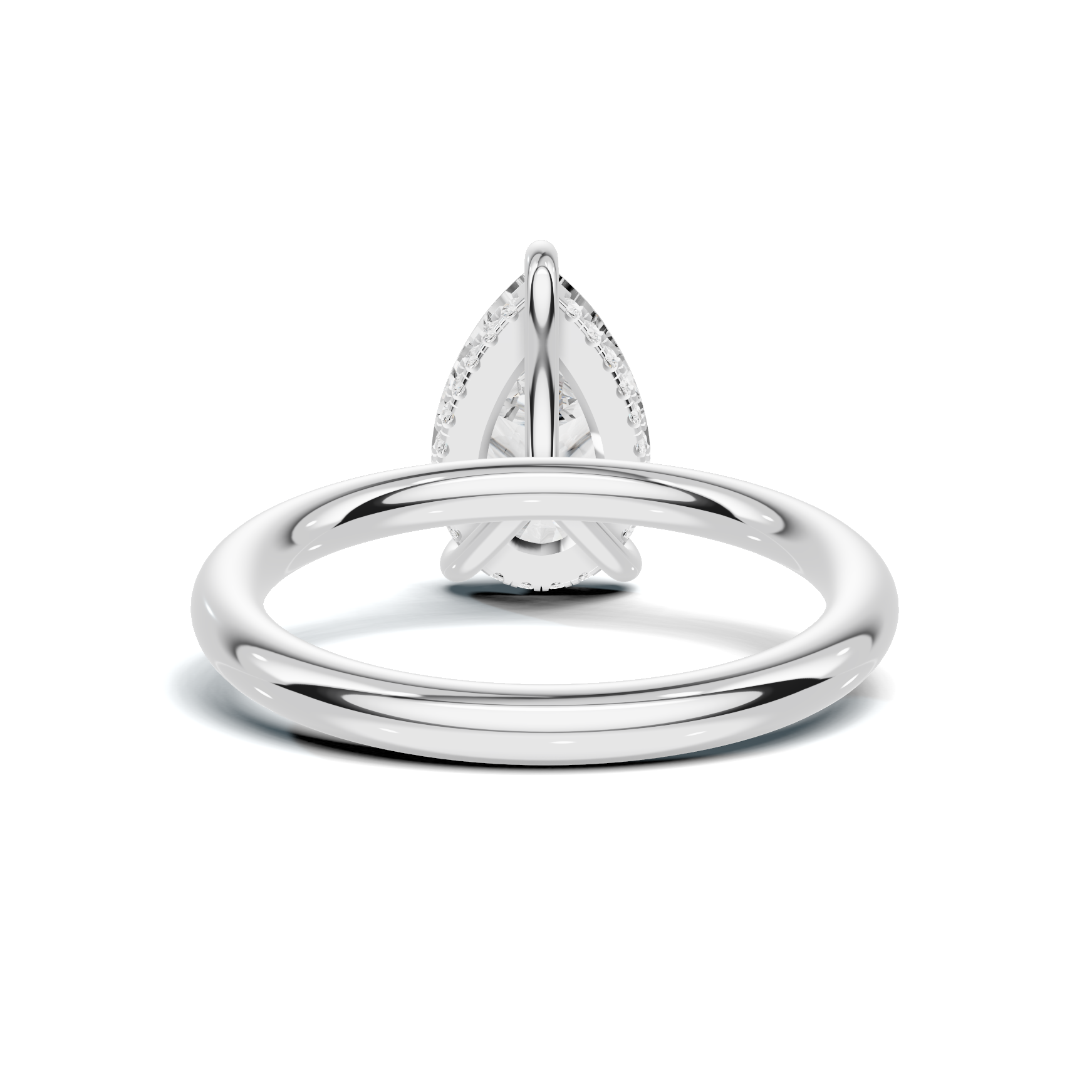 Teardrop Solitaire Halo Ring
