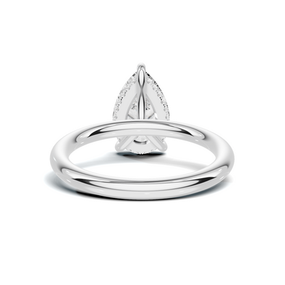 Teardrop Solitaire Halo Ring