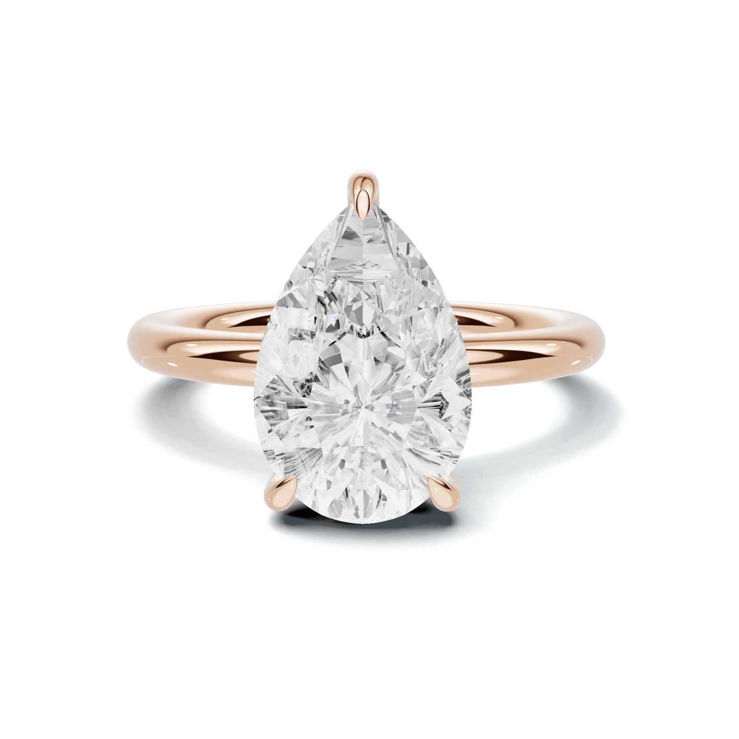 Teardrop Solitaire Halo Ring