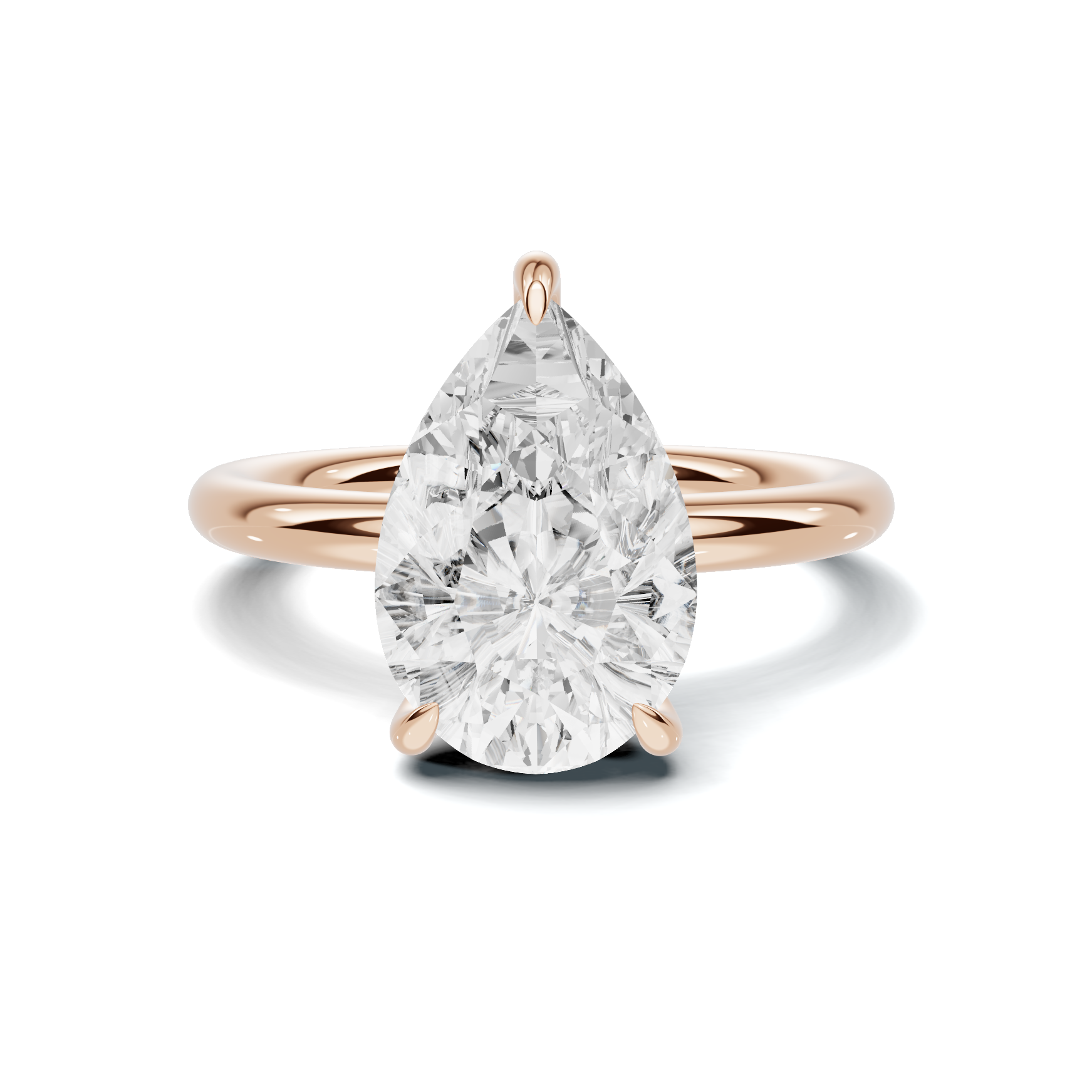 Teardrop Solitaire Halo Ring
