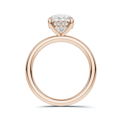Teardrop Solitaire Halo Ring