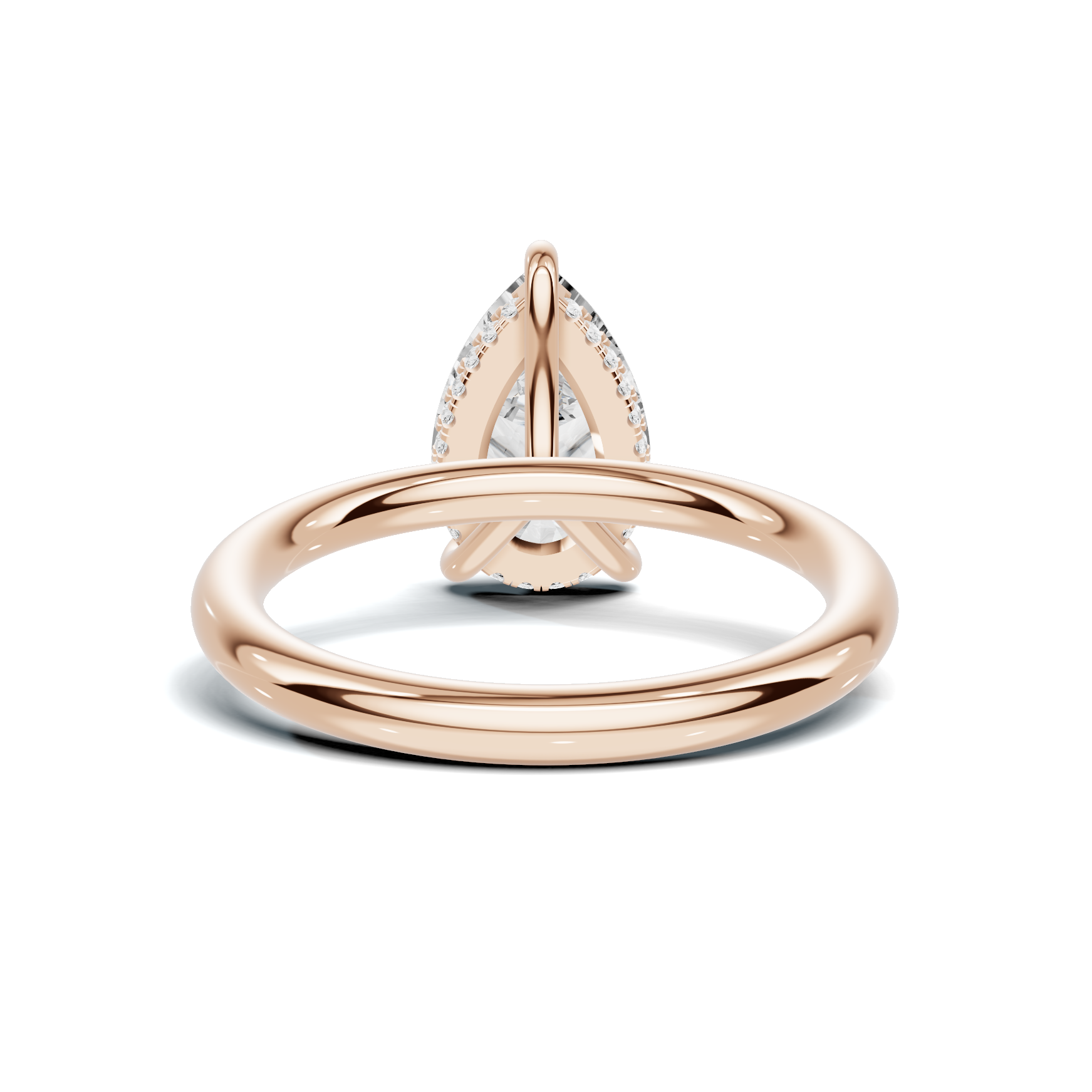 Teardrop Solitaire Halo Ring
