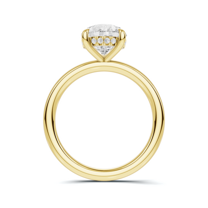 Teardrop Solitaire Halo Ring