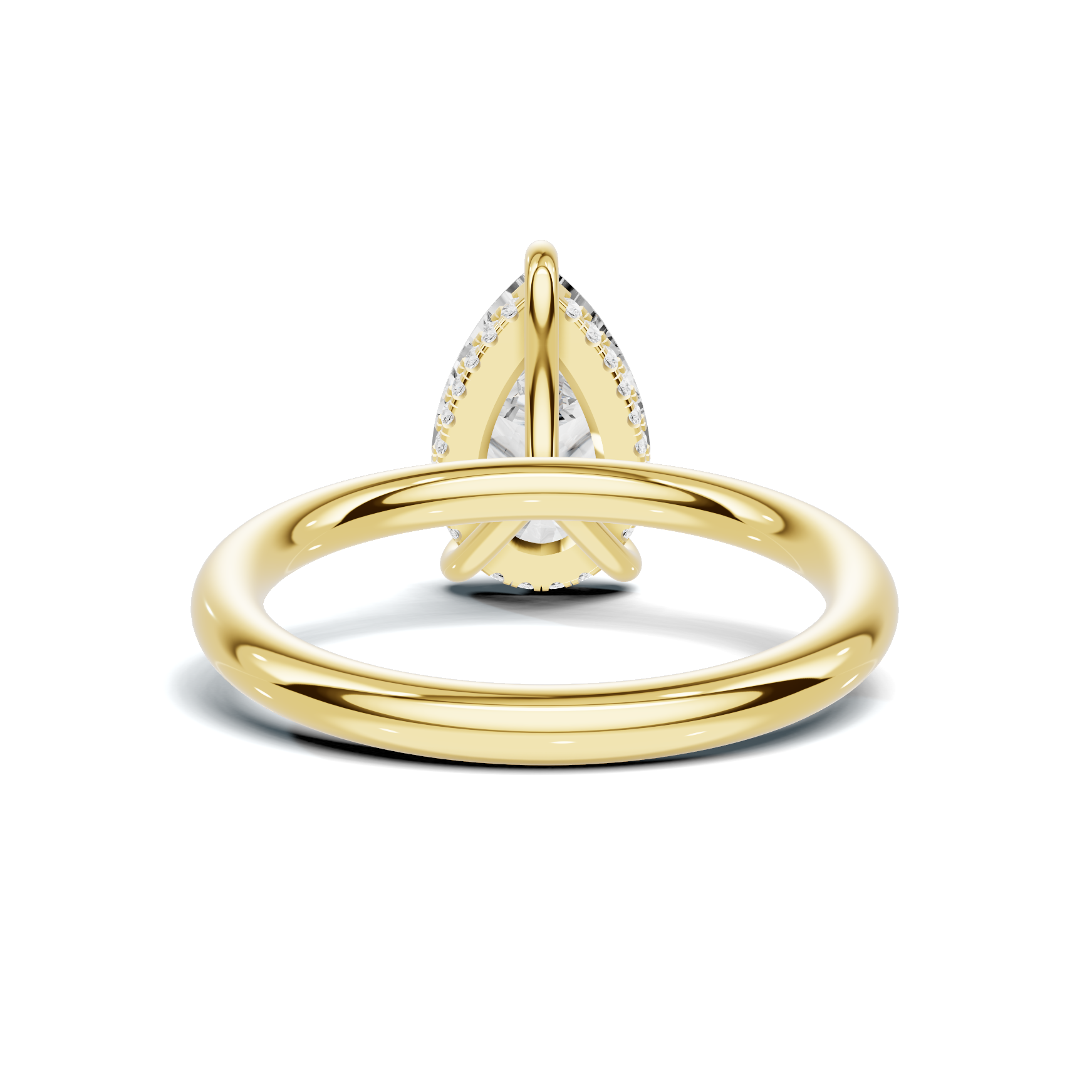 Teardrop Solitaire Halo Ring
