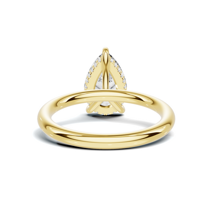 Teardrop Solitaire Halo Ring