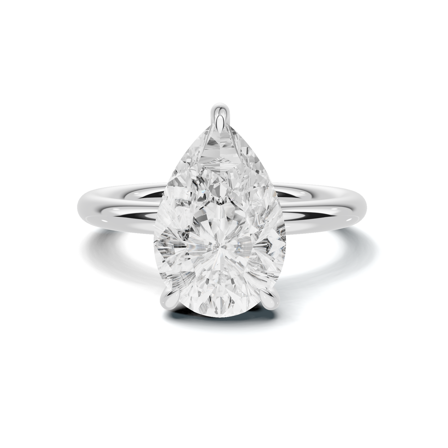 Teardrop Solitaire Halo Ring