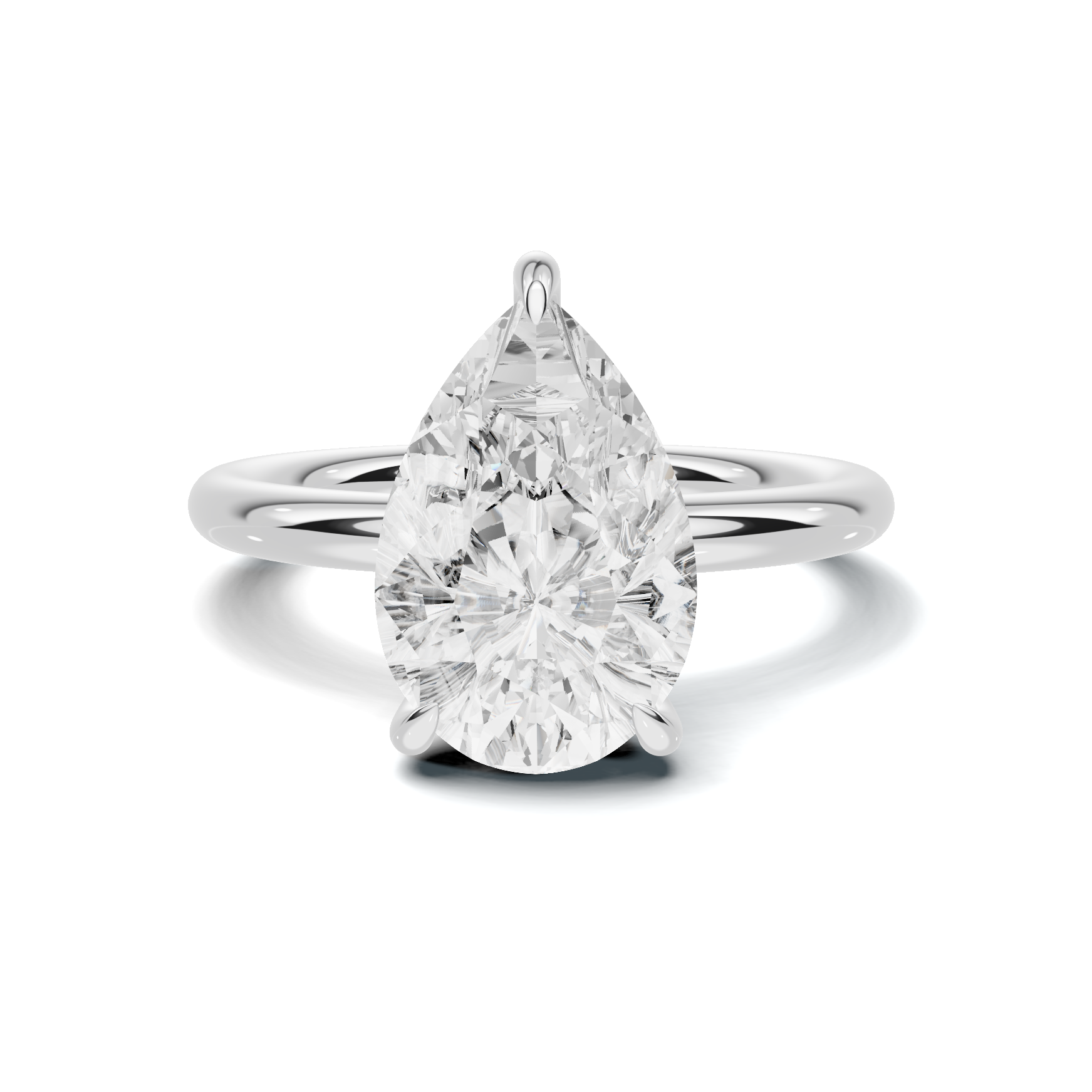 Teardrop Solitaire Halo Ring