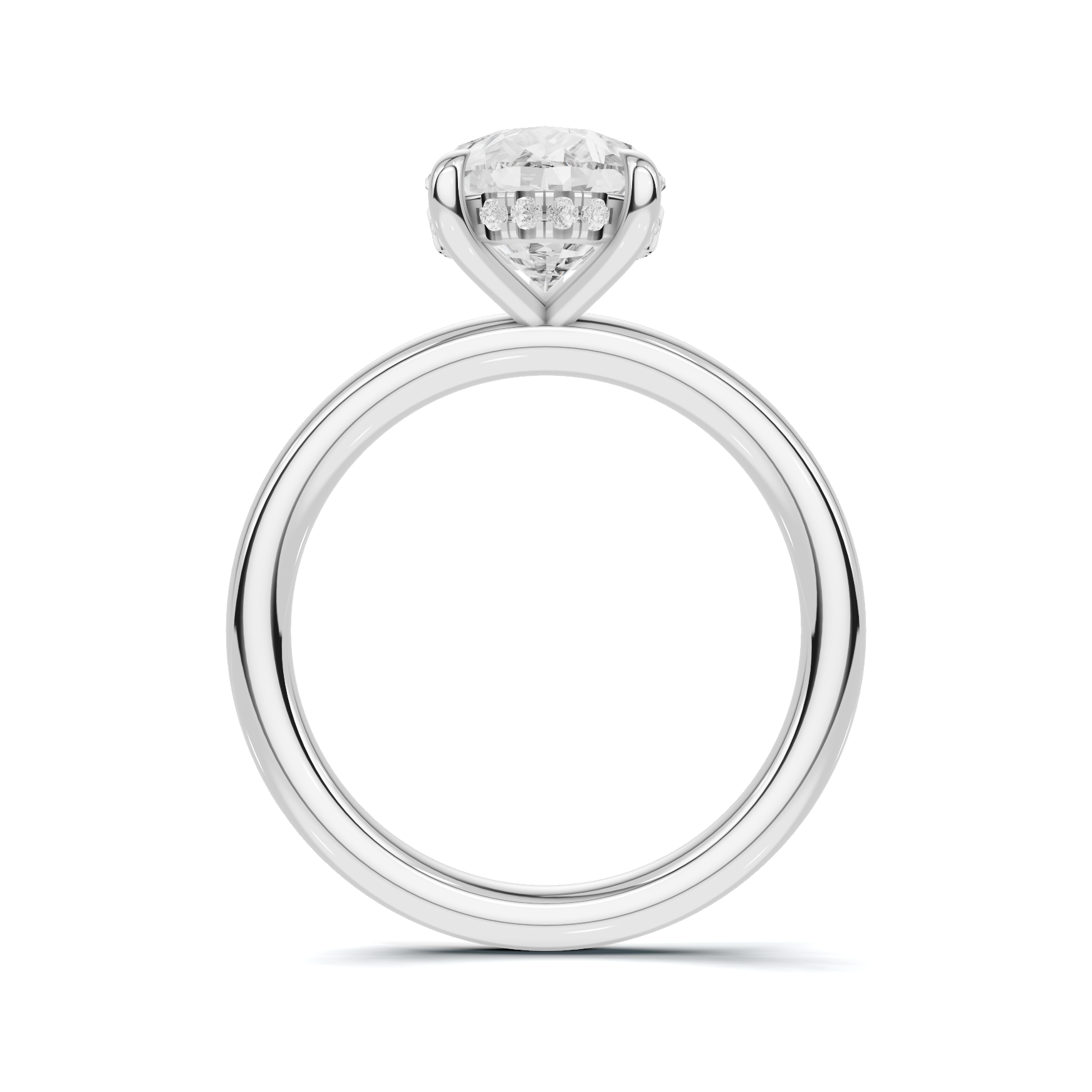 Teardrop Solitaire Halo Ring