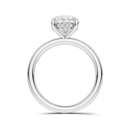 Teardrop Solitaire Halo Ring