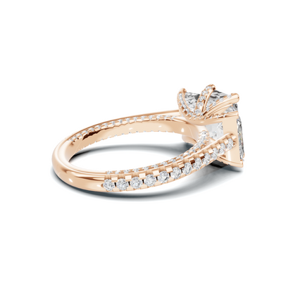 Three Stone Botanical Ring
