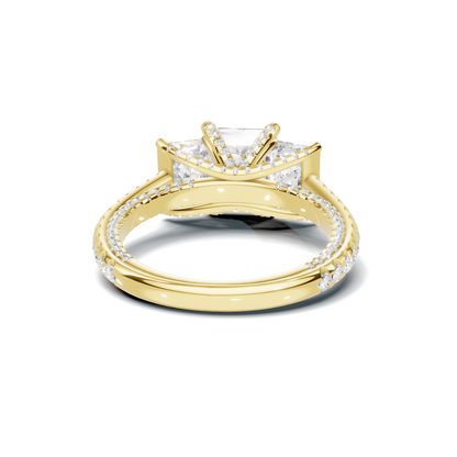 Three Stone Botanical Ring