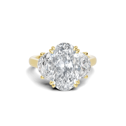 Three Stone Half Moon Ring