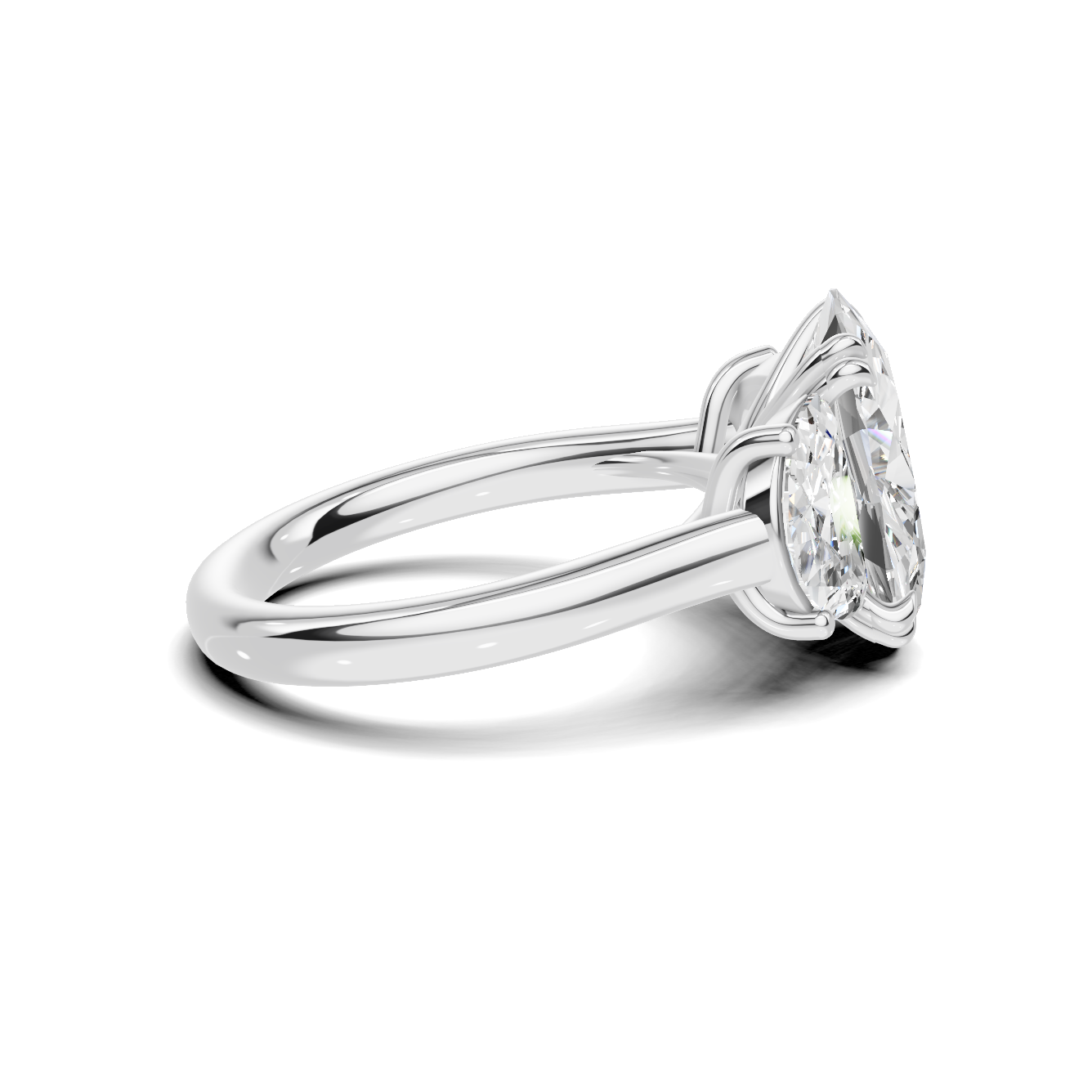 Three Stone Half Moon Ring