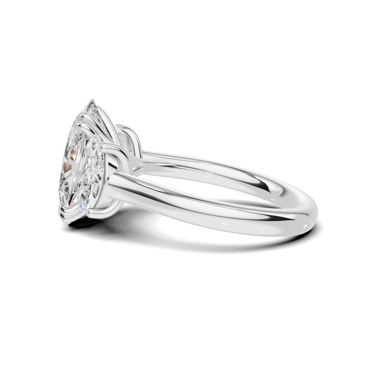 Three Stone Half Moon Ring
