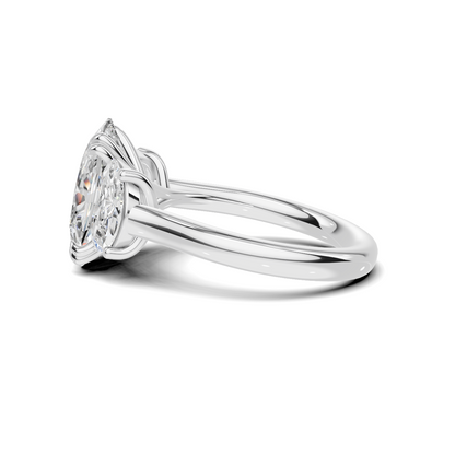 Three Stone Half Moon Ring