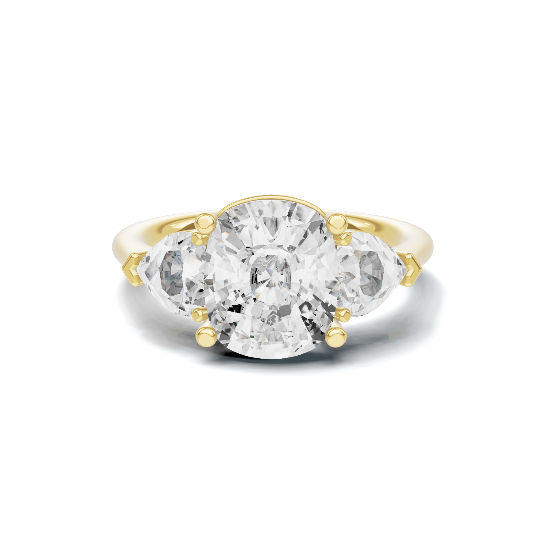 Three Stone Heart Ring