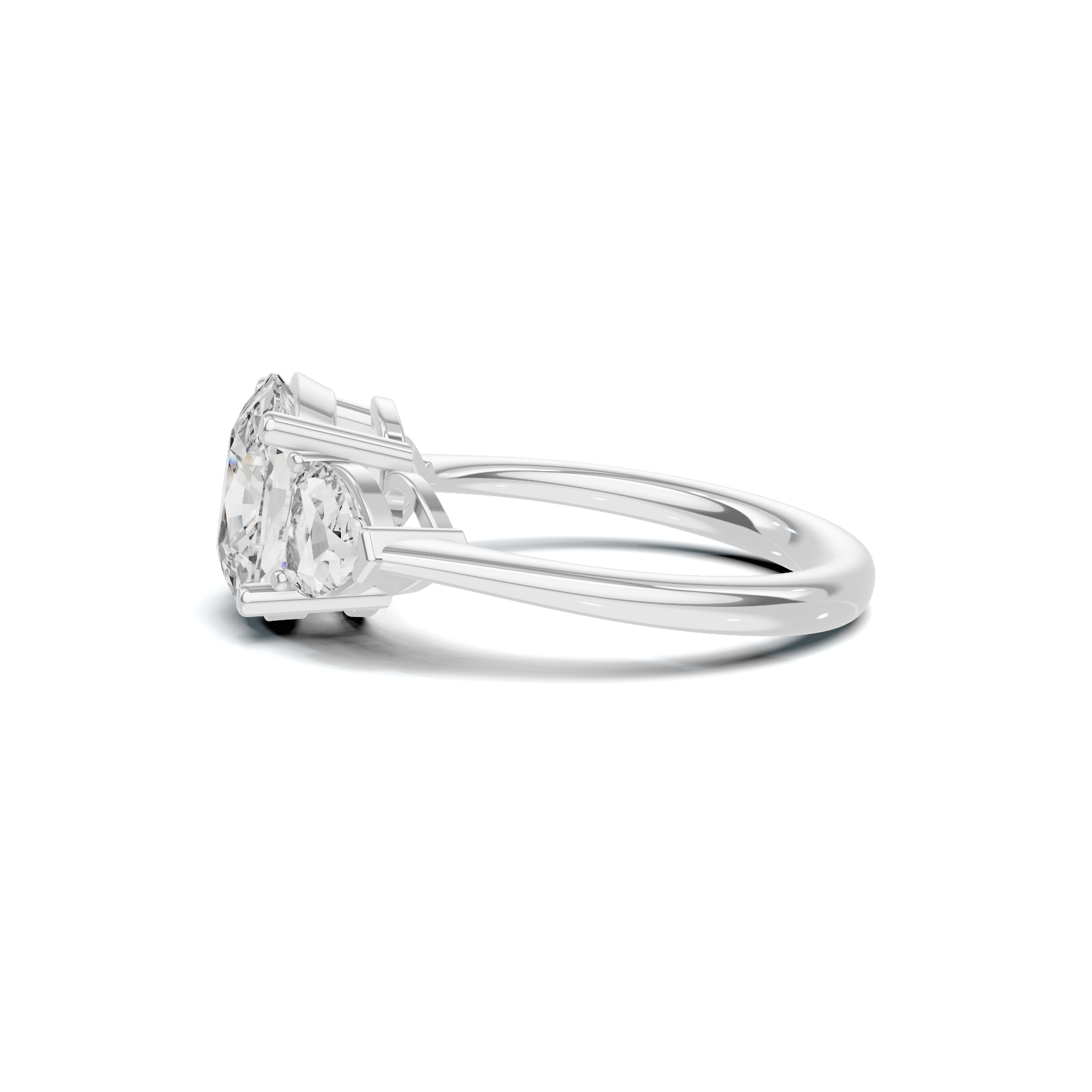 Three Stone Heart Ring