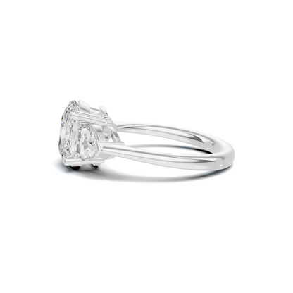 Three Stone Heart Ring
