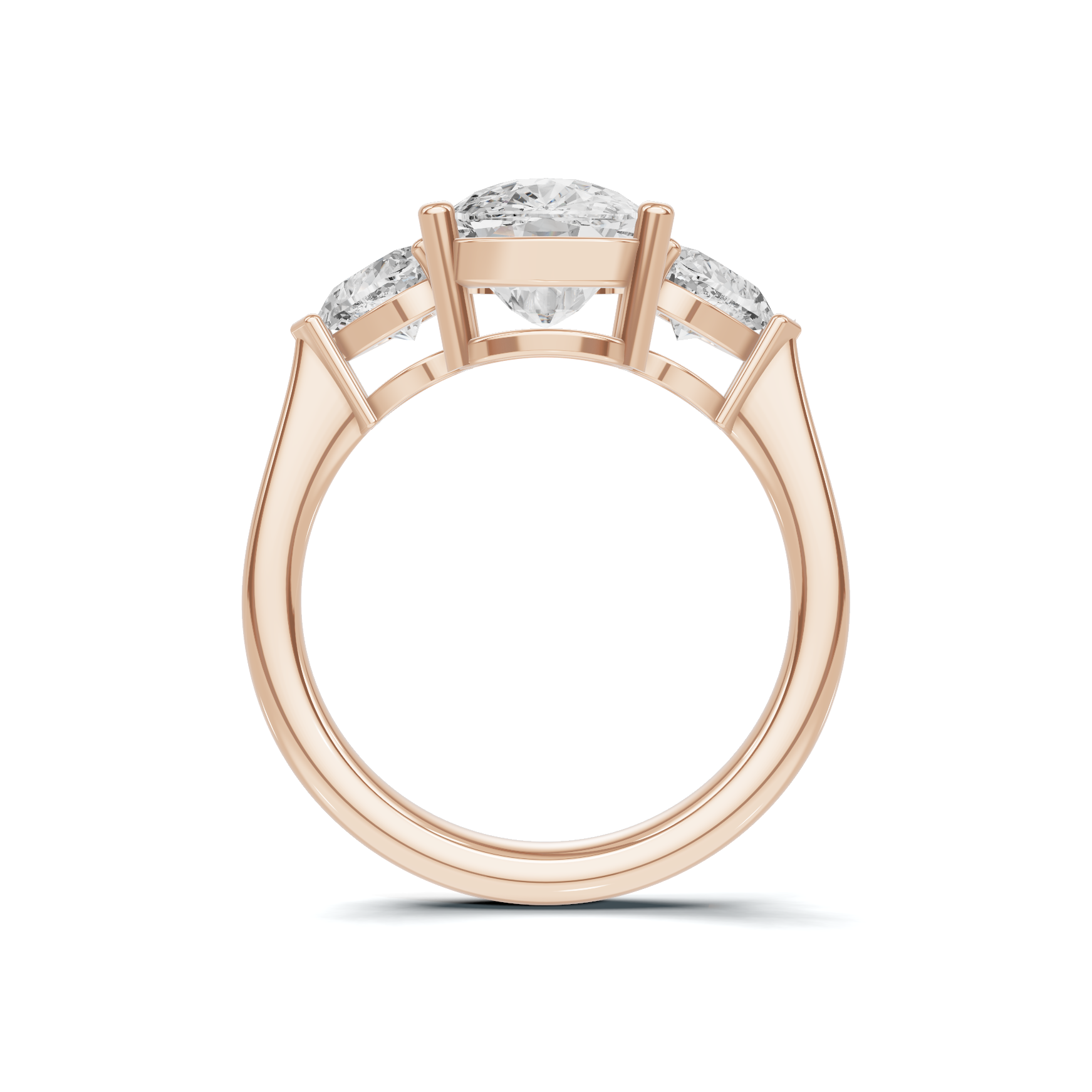 Three Stone Heart Ring