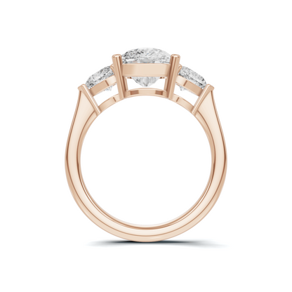 Three Stone Heart Ring