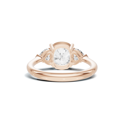 Three Stone Heart Ring