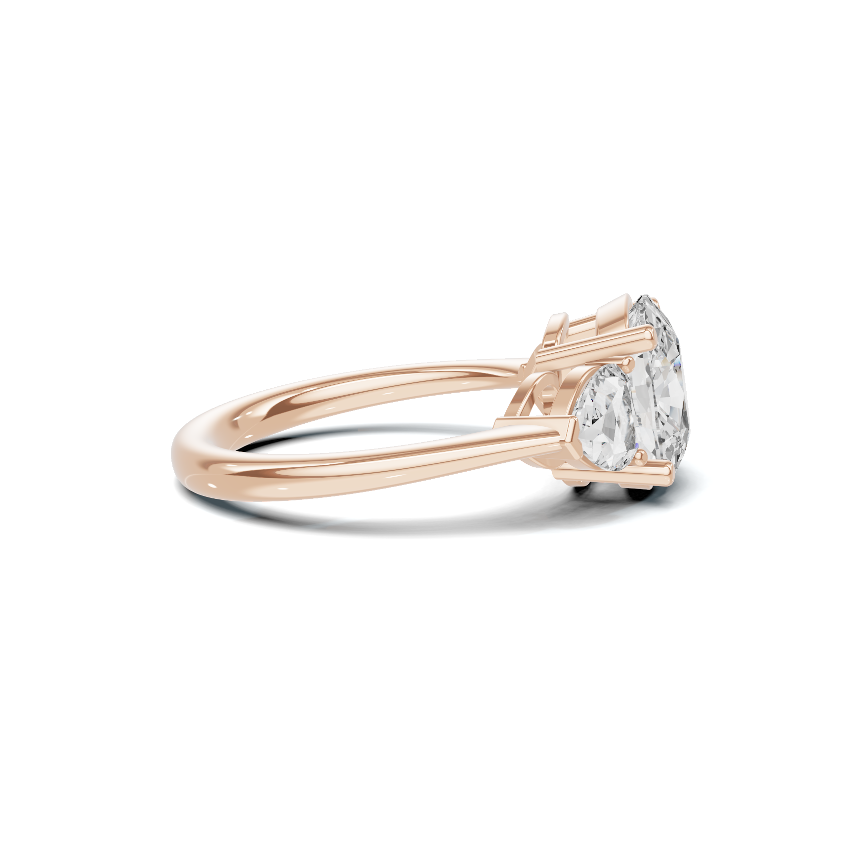 Three Stone Heart Ring