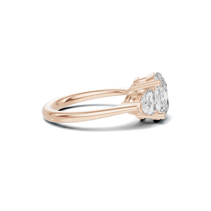 Three Stone Heart Ring