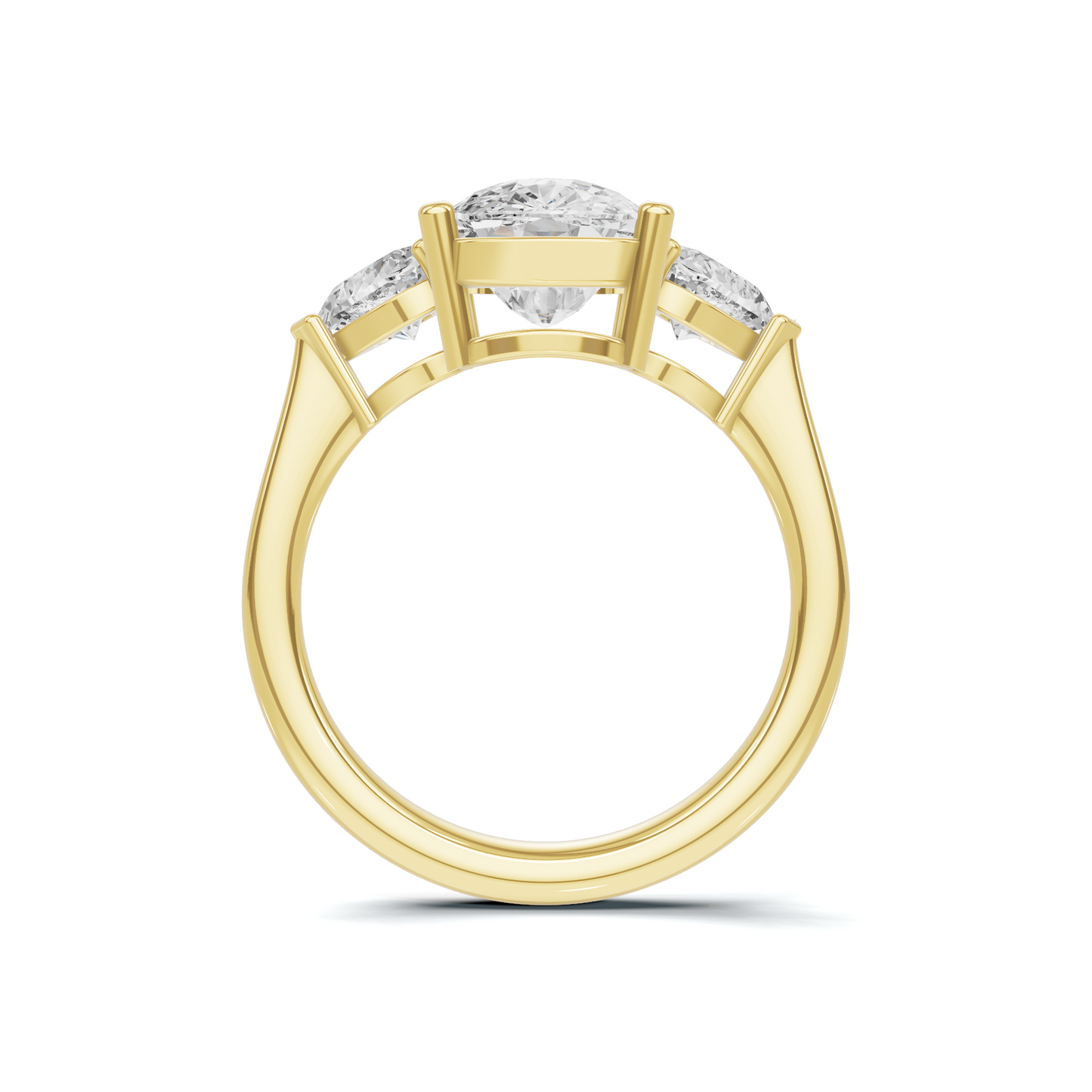 Three Stone Heart Ring