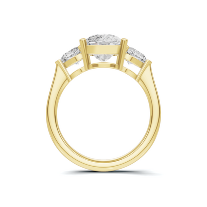 Three Stone Heart Ring