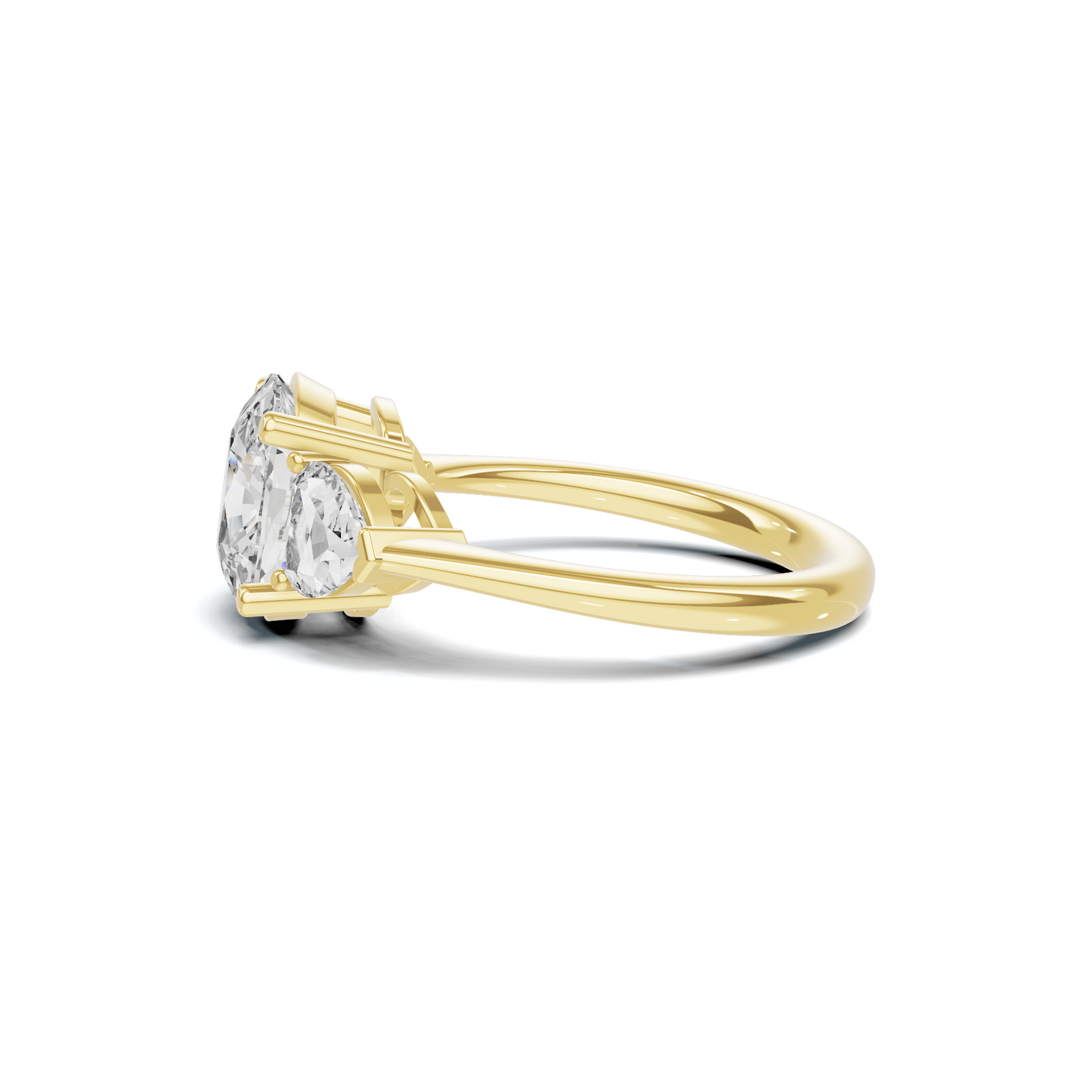 Three Stone Heart Ring