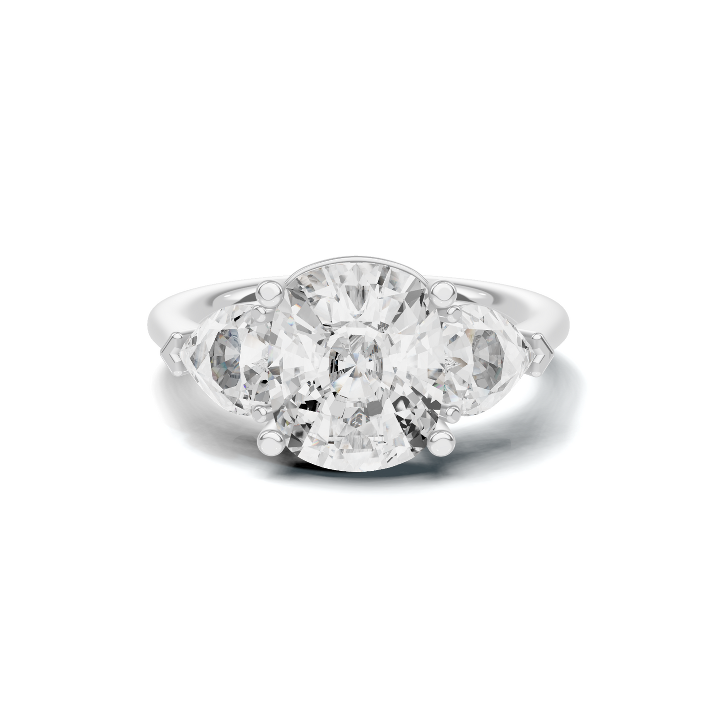 Three Stone Heart Ring