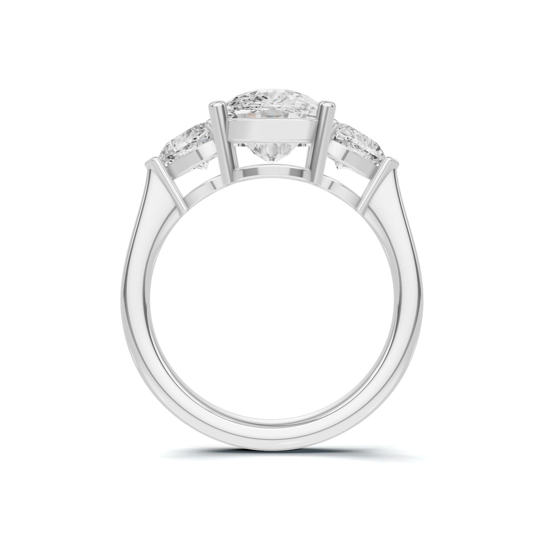 Three Stone Heart Ring