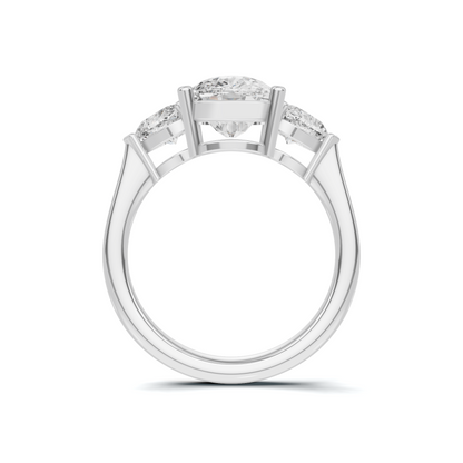 Three Stone Heart Ring