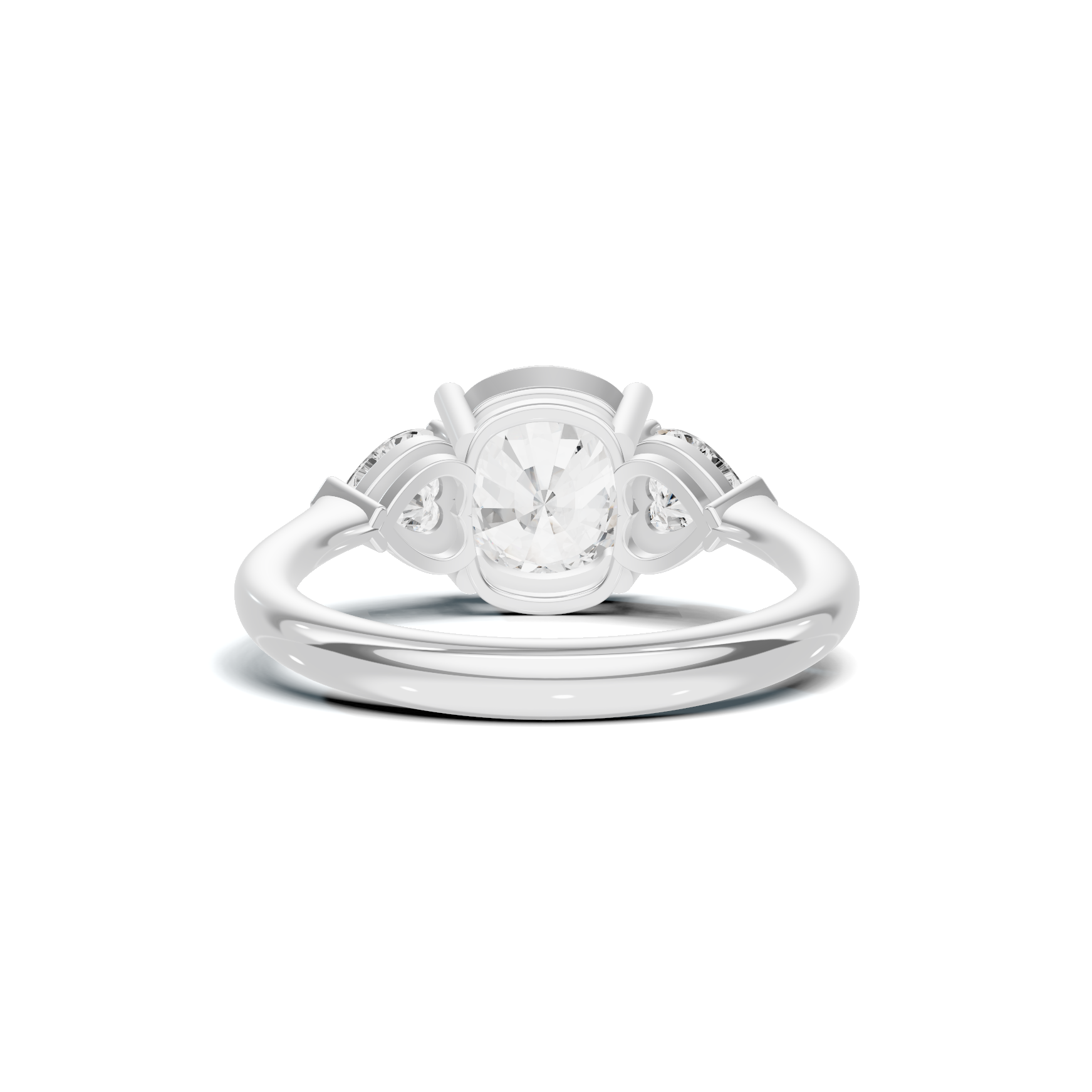 Three Stone Heart Ring