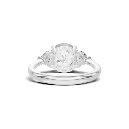 Three Stone Heart Ring