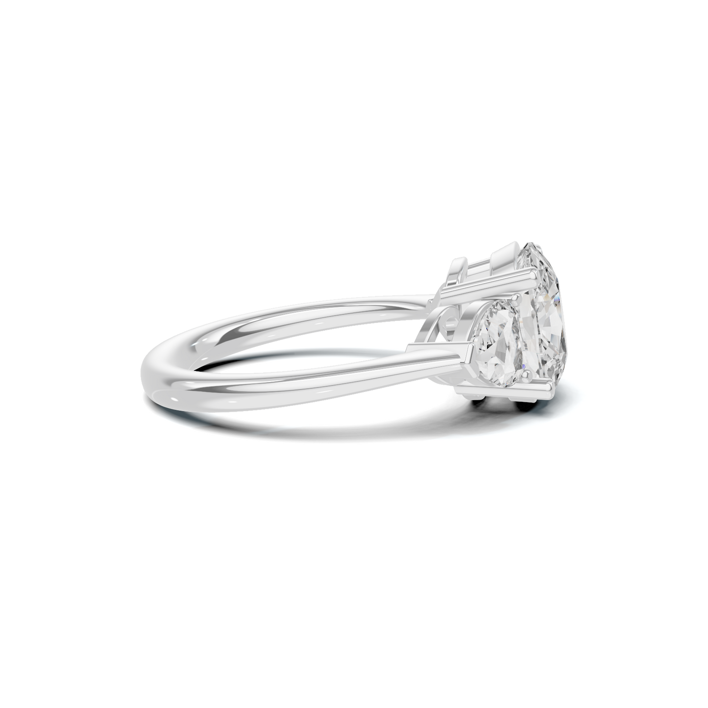 Three Stone Heart Ring