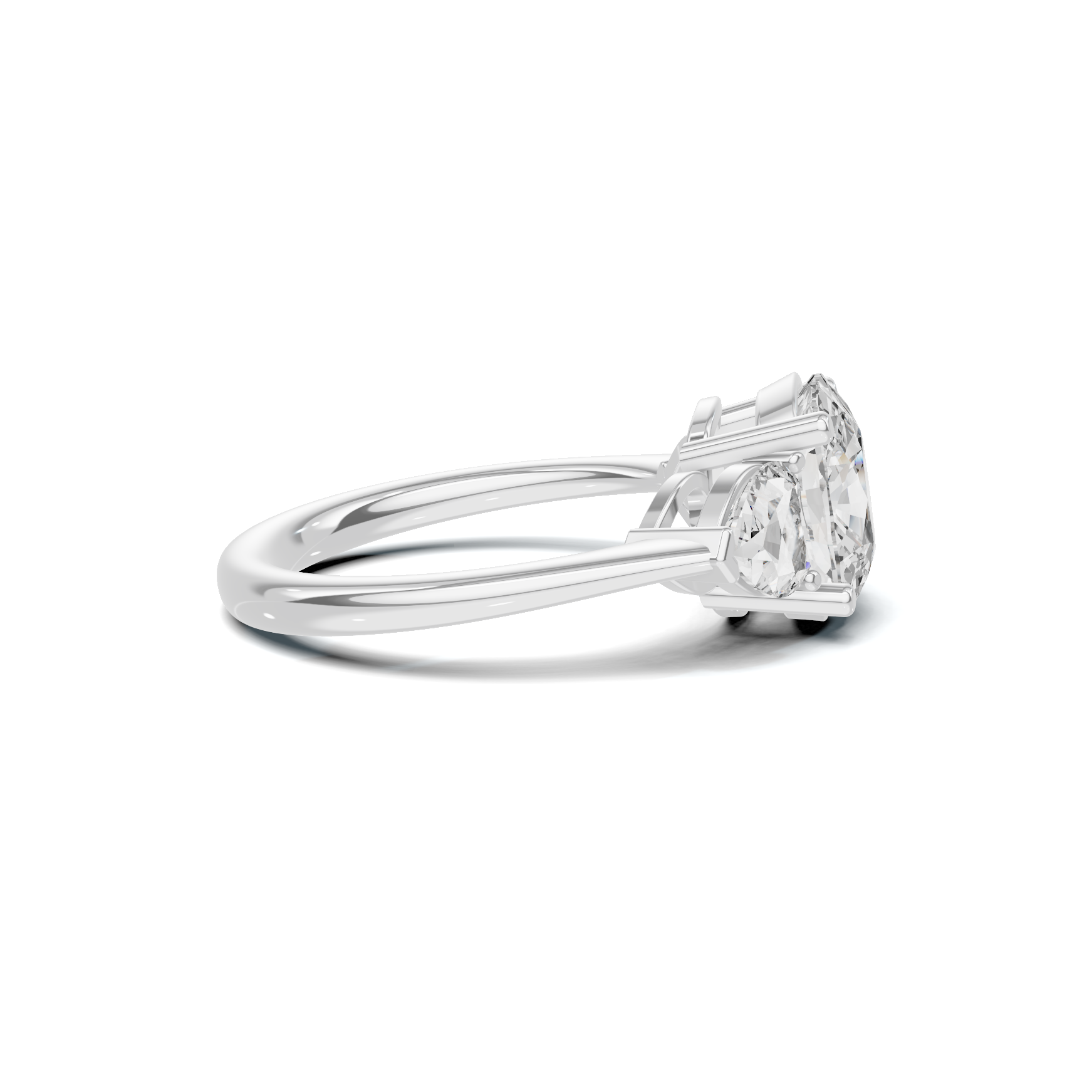 Three Stone Heart Ring