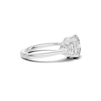 Three Stone Heart Ring