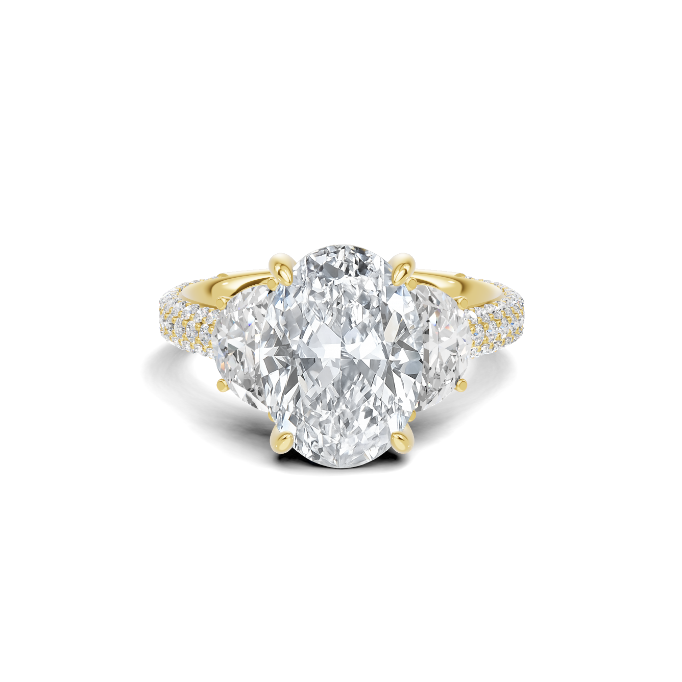 Three Stone Pave Ring
