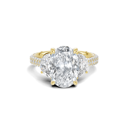Three Stone Pave Ring