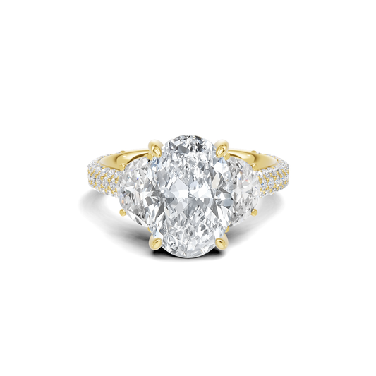 Three Stone Pave Ring
