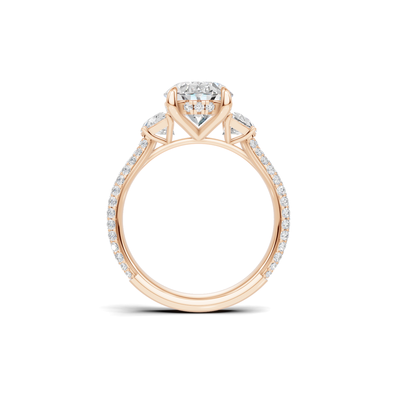 Three Stone Pave Ring