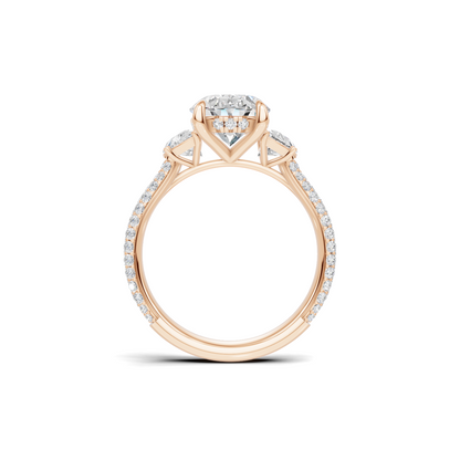 Three Stone Pave Ring