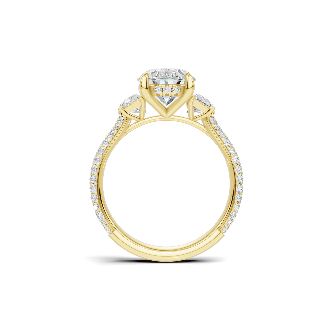 Three Stone Pave Ring