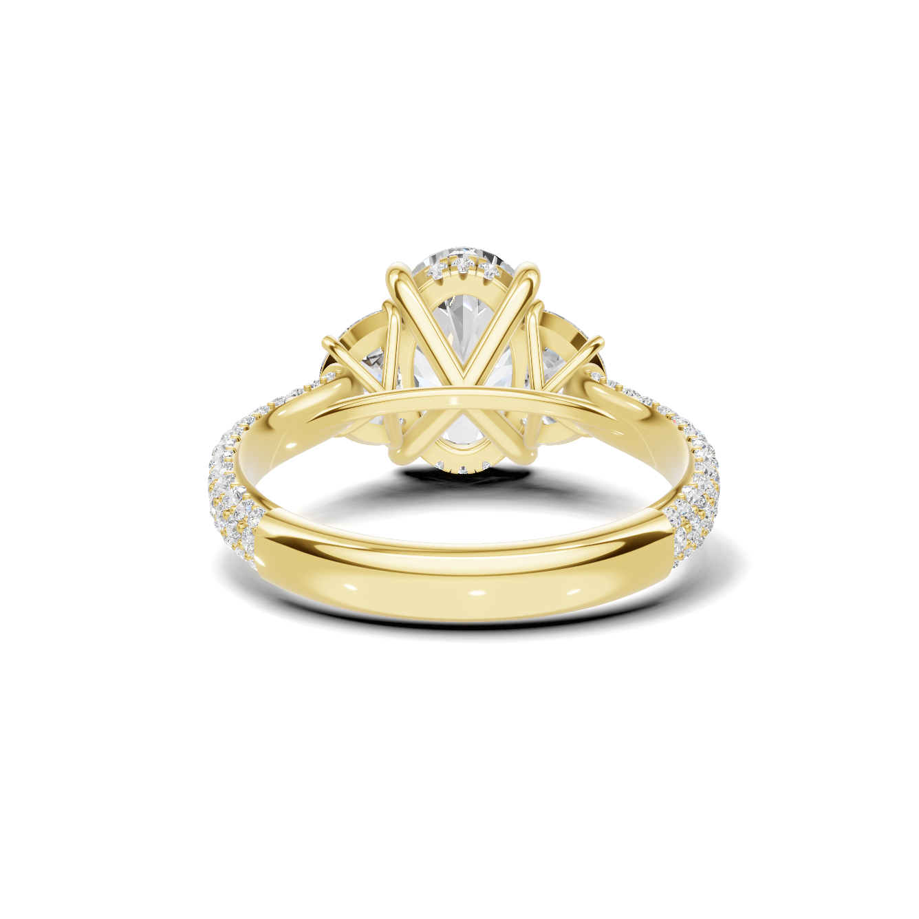 Three Stone Pave Ring