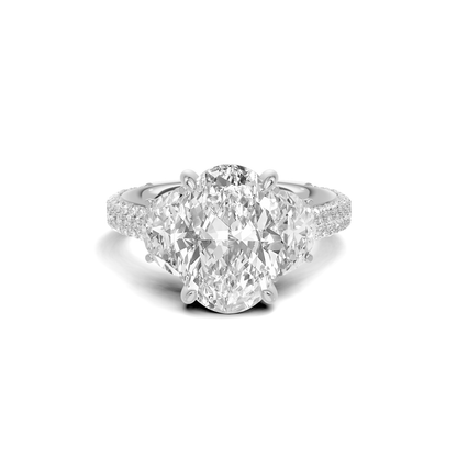 Three Stone Pave Ring